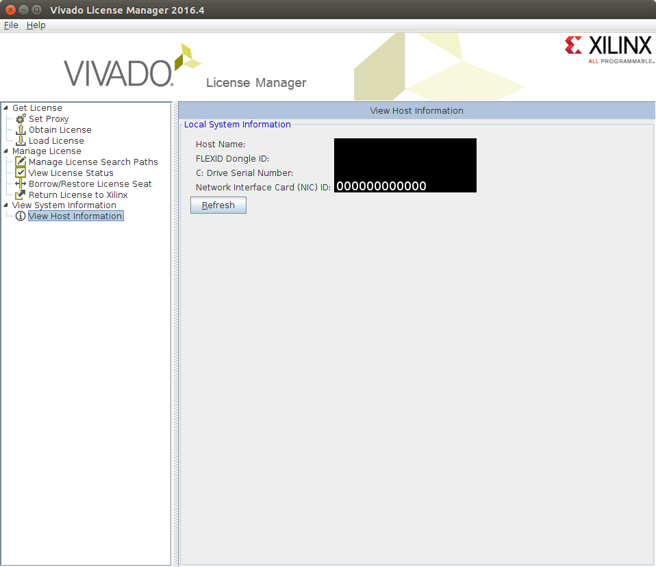 Vivado License Manager 2016.4