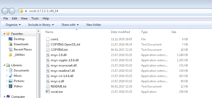 socat windows folder