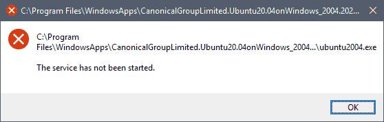 WSL The service has not been started error