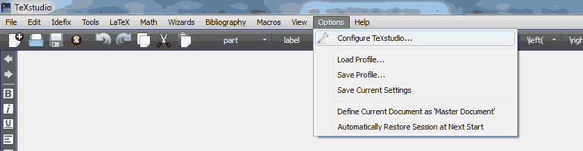Configure TeXstudio…