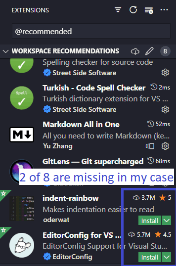 WORKSPACE RECOMMENDATIONS
